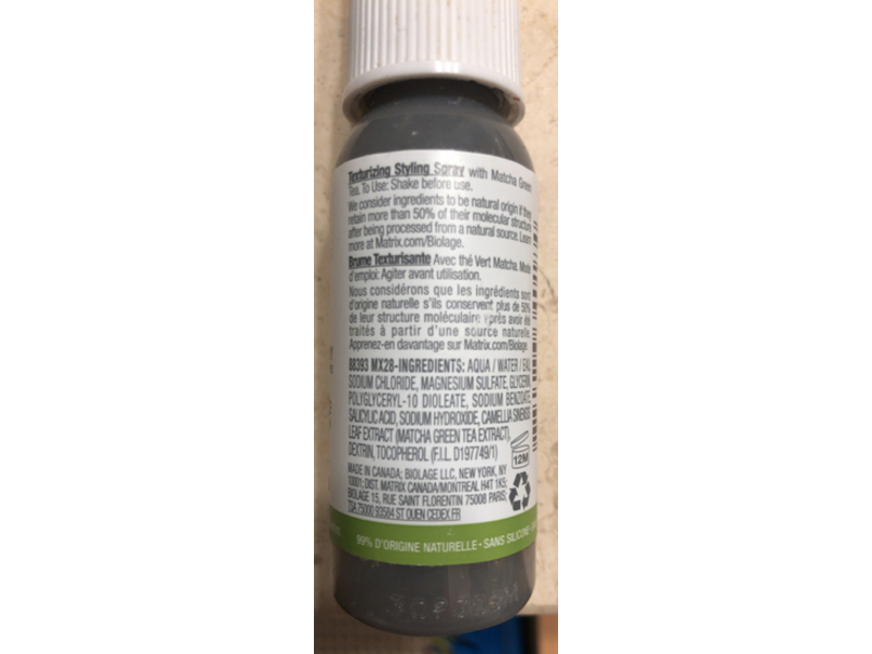 Matrix Biolage Texturizing Styling Spray, Matcha Green Tea, 1 fl oz/30 mL