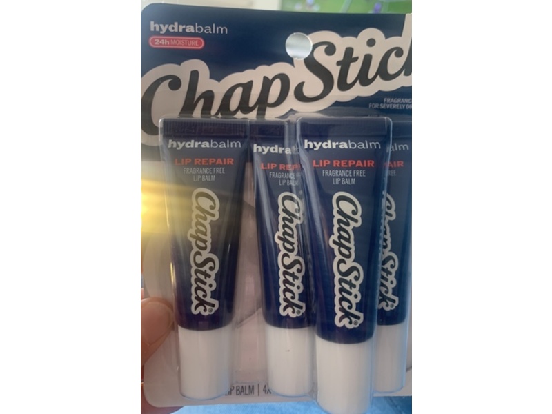 ChapStick HydraBalm Lip Balm, Fragrance Free, 0.35 oz/10 g, Pack Of 4