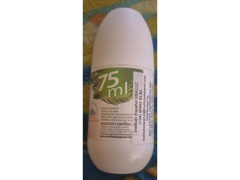 Instituto Espanol Anti-Transpirante Roll-On, Coco, 2.5 fl oz/75 mL