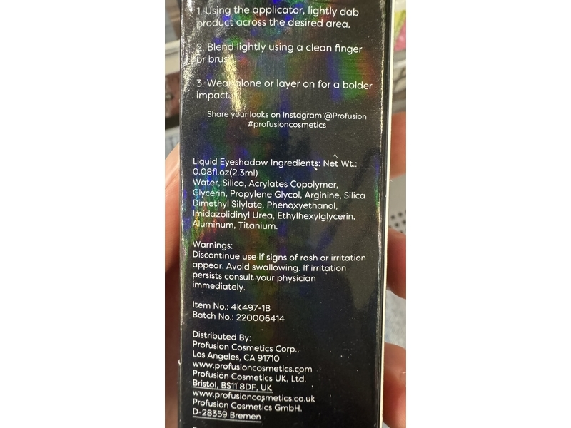 Profusion Cosmetics Multi-Dimensional Liquid Eyeshadow, Hologram, 0.08 fl oz/2.3 mL