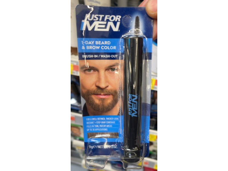 Just for Men 1-Day Beard & Brow Color, Light Brown, 0.3 oz/9 g