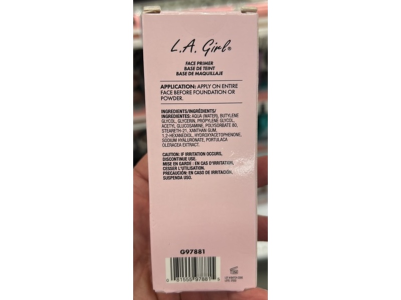 L.A. Girl H20 Lock Hydrating Gel Primer, 1.01 fl oz/30 mL