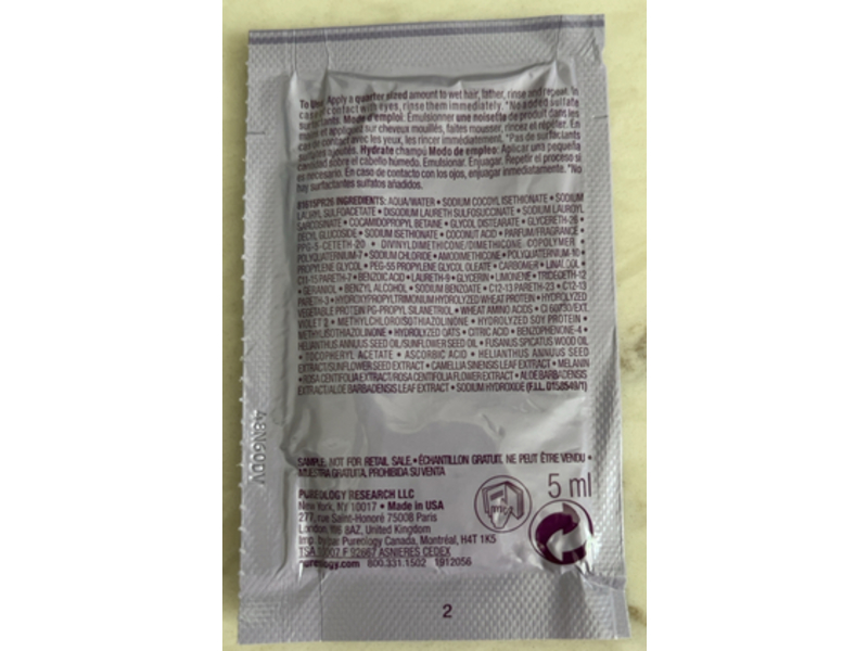 Pureology Hydrate Shampoo, 0.17 fl oz/5 mL