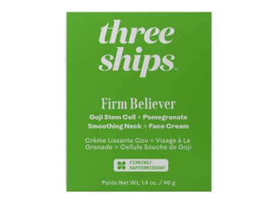 Three Ships Firm Believer Smoothing Neck + Face Cream, Goji Stem Cell & Pomegranate, 1.4 fl oz/40 g