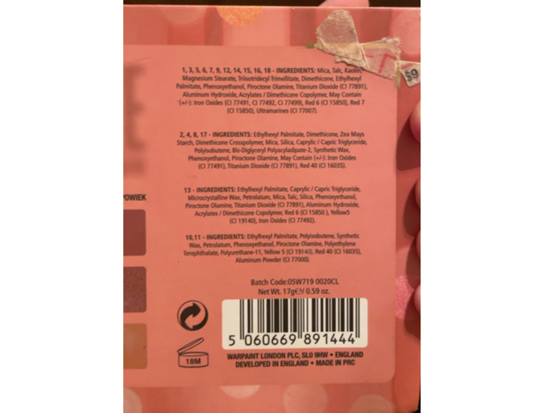 W7 Socialite Pressed Pigment Palette,18 Pink Nude, 17 g