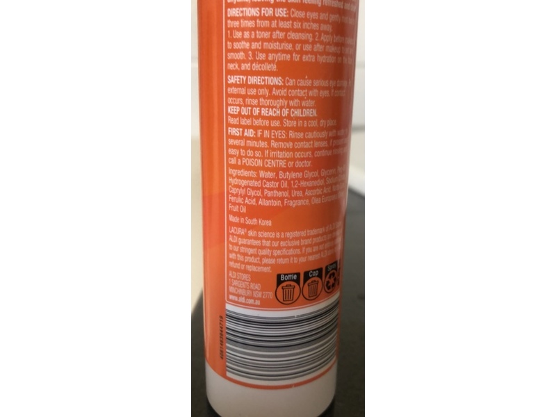 Lacura Vitamin C Toner Mist, Vitamin C & Phyto Collagen, 120 mL