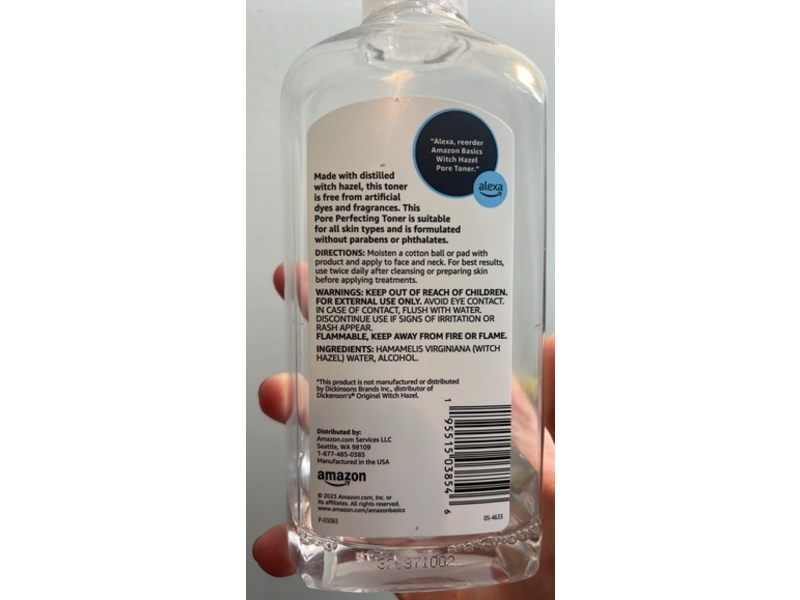 Amazon Basics Witch Hazel Pore Perfecting Toner, 16 fl oz/473 mL