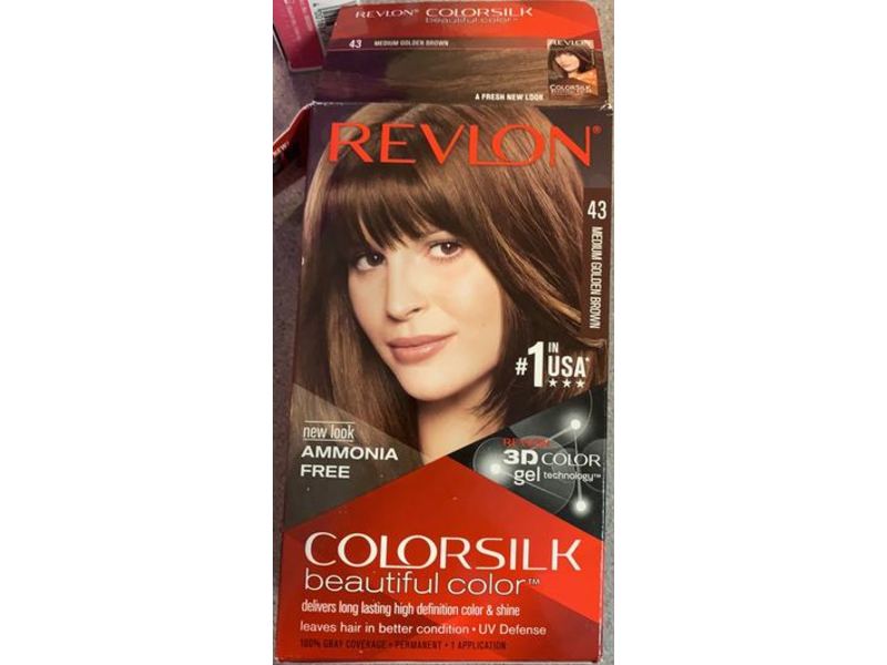 Revlon Colorsilk Beautiful Color, Ammonia Free, 43 Medium Golden Brown, 1 Application