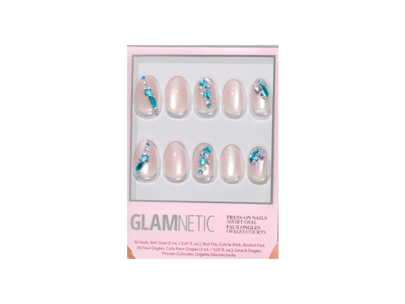 Glamnetic Press-On Nails, Aquamarine, 30 Count