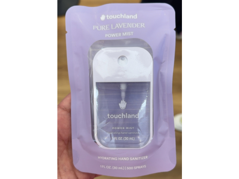 Touchland Power Mist Hydrating Hand Sanitizer, Pure Lavender, 1 fl oz/30 mL