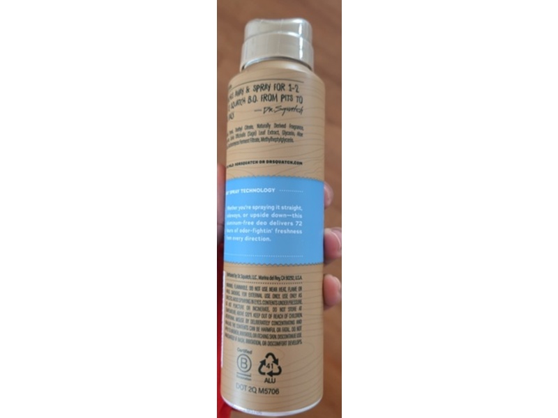 Dr Squatch Men's Natural Odor Squatching Spray Deo, Coastal Mist, 4 fl oz/118 mL