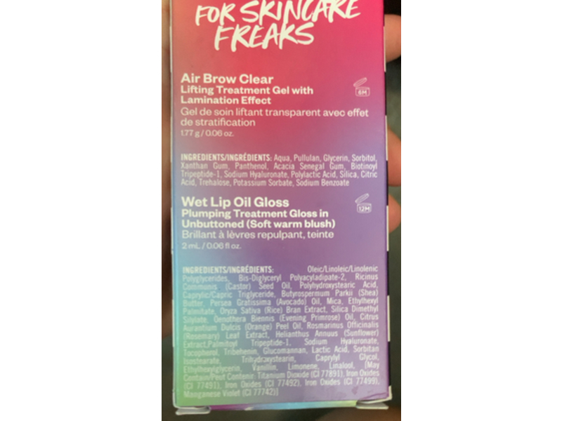 Kosas Air Brow Clear & Wet Lip Oil Gloss