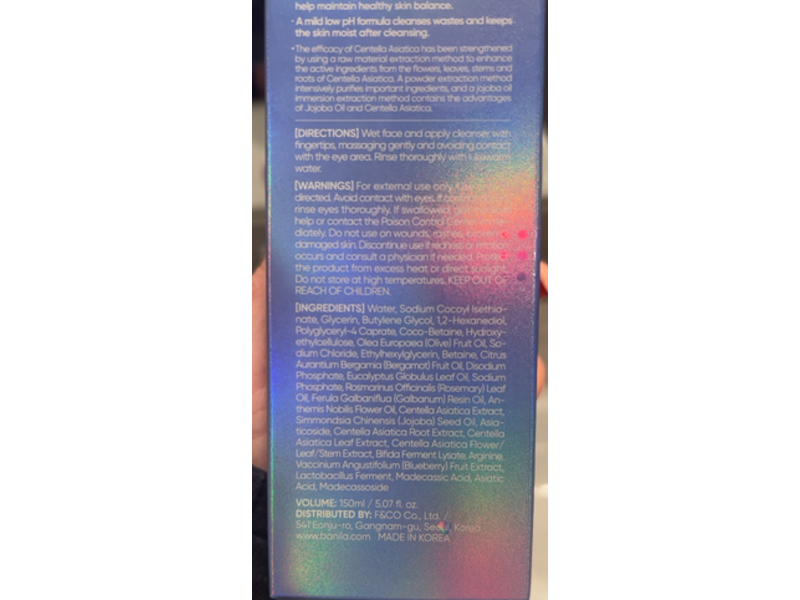 Banila Co Clean It Zero Purifying Foam Cleanser, Cica Complex & Amino Acid, 5.07 fl oz/150 mL