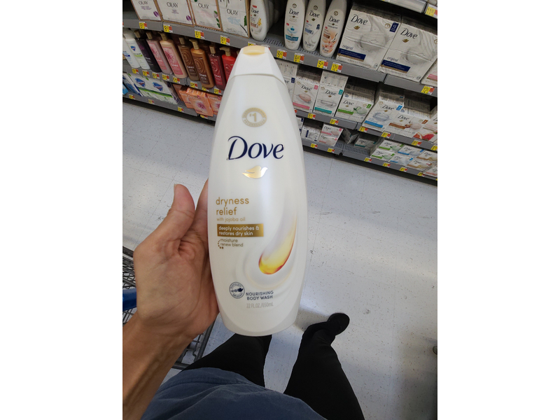 Dove Dry Oil Moisture Body Wash, 22 fl oz/650 mL, Pack Of 3
