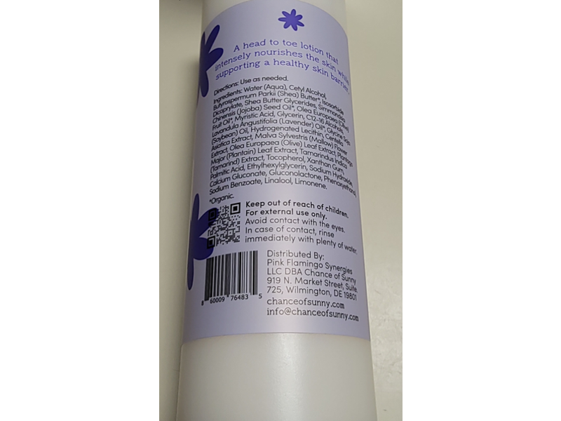 Chance Of Sunny Head To Toe Lotion, Calming Lavender, 8 fl oz/236 mL