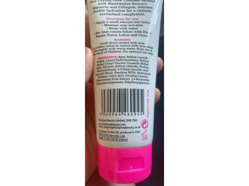 Dizzy Panda Crystal Glow Cleanser, Watermelon Extract + Glycerin & Collagen, 3.38 fl oz/100 mL