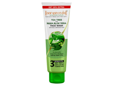 Aryanveda Face Wash, Tea Tree & Neem Aloe Vera, 120 mL, Pack Of 2