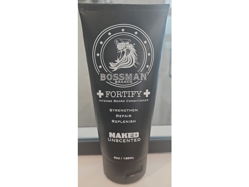 Bossman Fortify Intense Beard Conditioner, Naked Unscented, 6 oz/180 mL