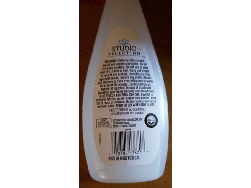 Studio Selection 100% Acetone Nail Polish Remover, 10 fl oz/295 mL