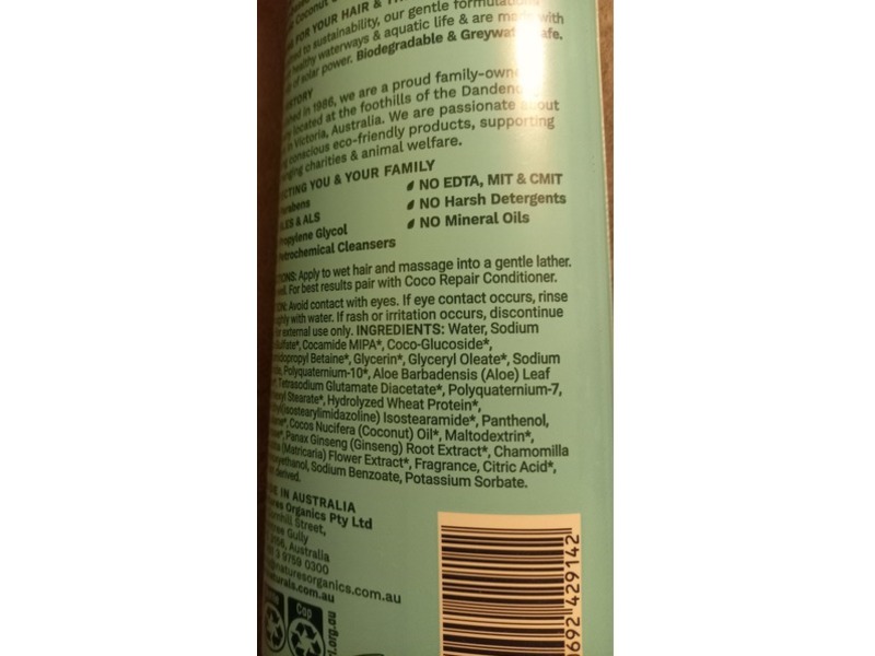 Oc Naturals Shampoo, Coco Repair, 13.5 fl oz/400 mL