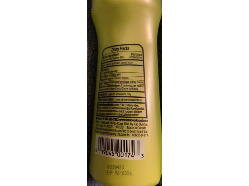 Ban Invisible Antiperspirant Deodorant Roll On, Unscented, 3.5 fl oz/103 mL, 4 Pack