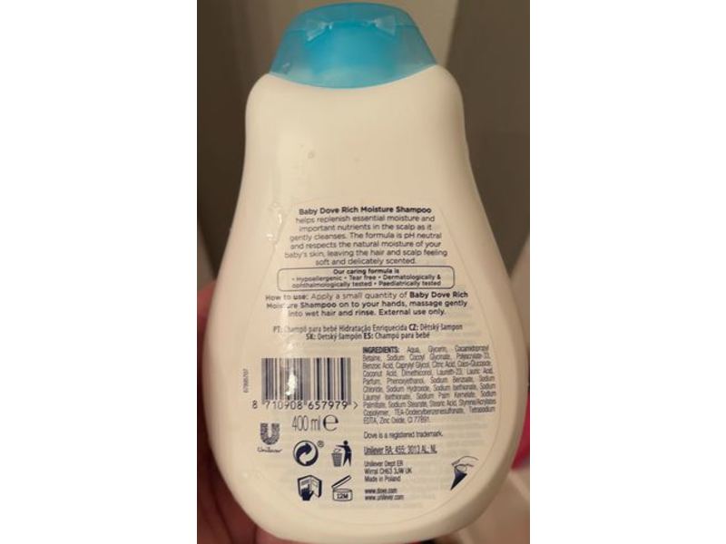 Baby Dove Shampoo, Rich Moisture,13.5 fl oz/400 mL