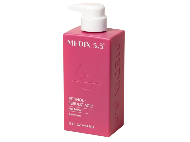 Medix 5.5 Age Rewind Body Cream, Retinol + Ferulic Acid, 15 fl oz/444 mL.