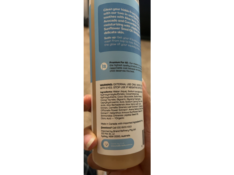 Hello Bello Premium Baby Shampoo & Wash, 10.0 fl oz/296 mL