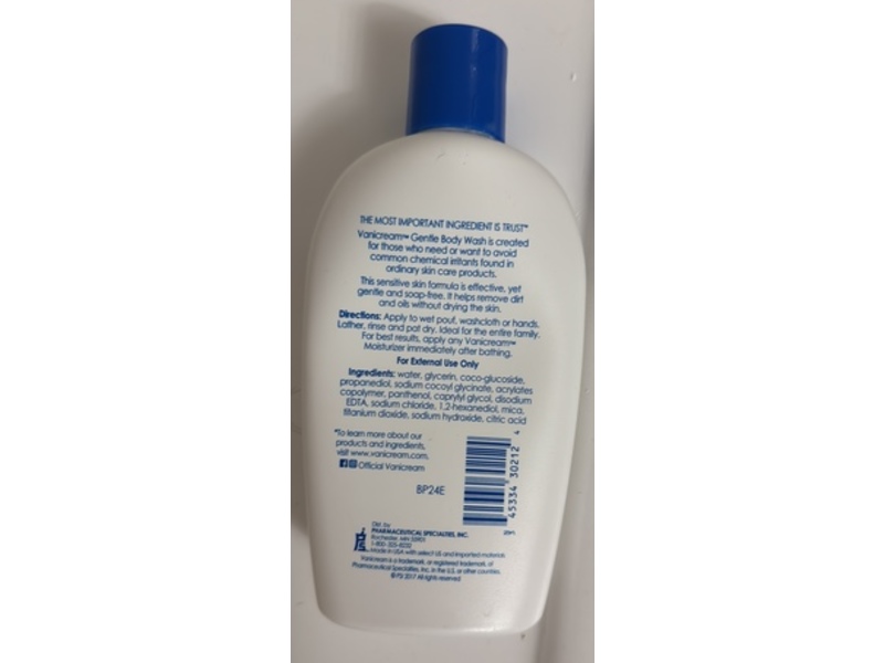 Vanicream Gentle Body Wash, 12 fl oz/355 mL