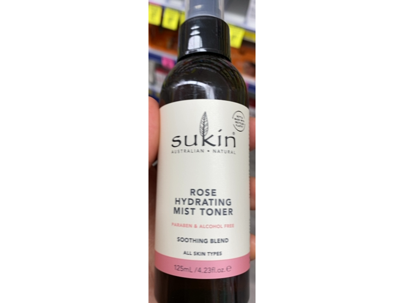 Sukin Hydration Mist Toner, Rose, 4.23 fl oz/125 mL