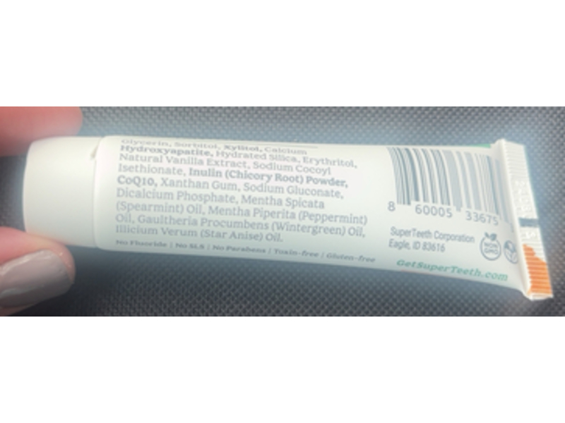 Super Teeth Prebiotic Mineral Toothpaste, Mint, 0.7 oz/19.8