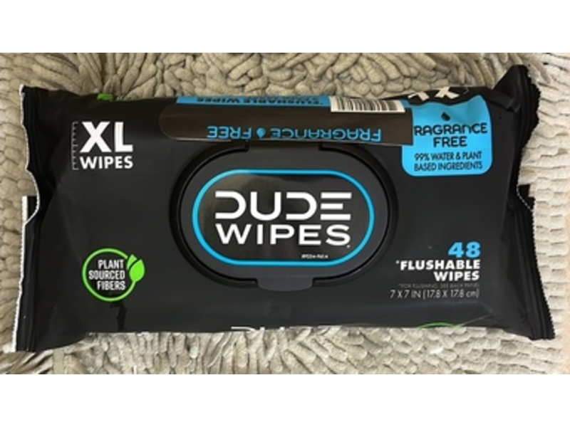 Dude Wipes Flushable Wipes, XL, Fragrance Free, 48 Count