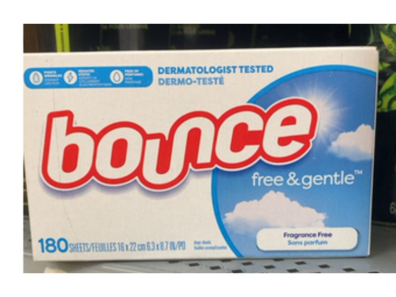 Bounce Free & Gentle Dryer Sheets, Fragrance Free, 180 Sheets