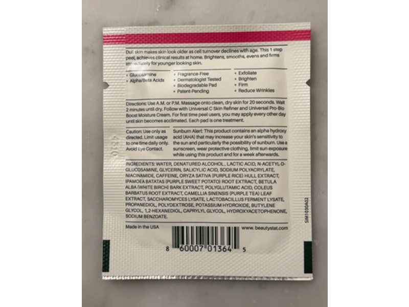 Beautystat Universal Triple Action Daily Peel, 0.08 fl oz/2.5 mL, 10 Count