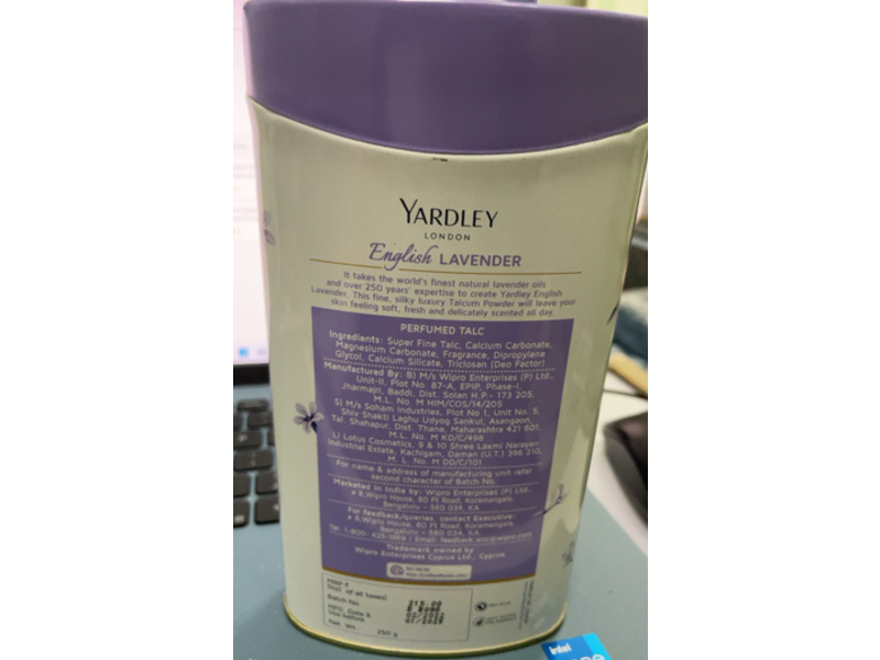 Yardley London Perfumed Talc, English Lavender, 3.5 oz/250 g
