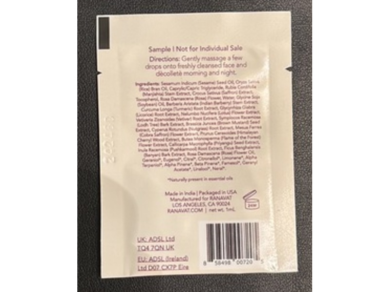 Ranavat Radiant Rani Brightening Saffron Serum