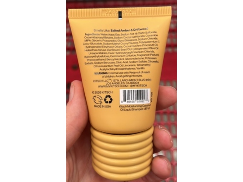 Kitsch Moisturizing Shampoo, Coconut Oil, 1.87 fl oz/55 mL