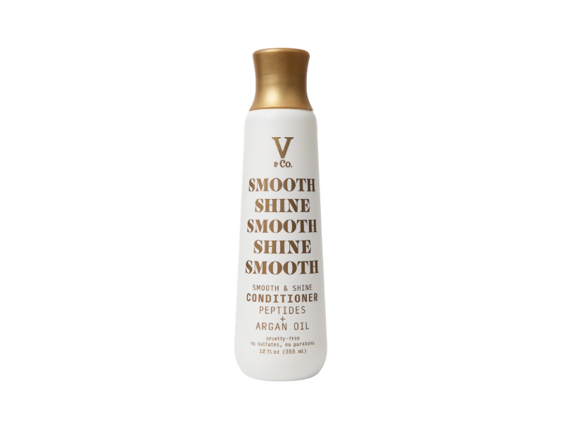 V&Co Smooth & Shine Conditioner, Peptides+Argan Oil, 12 fl oz/355 mL