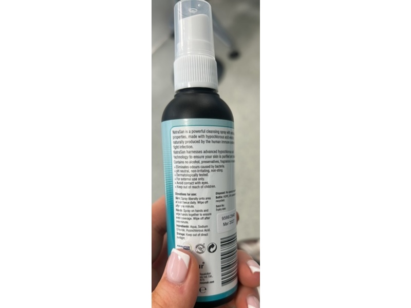 Natrasan Advanced Skin Cleansing Spray, Hypochlorous, 3.4 fl oz/100 mL