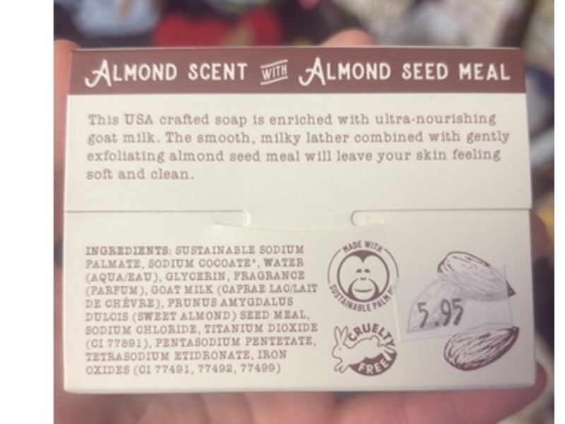 San Francisco Soap Company Clean & Caprine Soap, Almond Scent, 5 oz/142 g