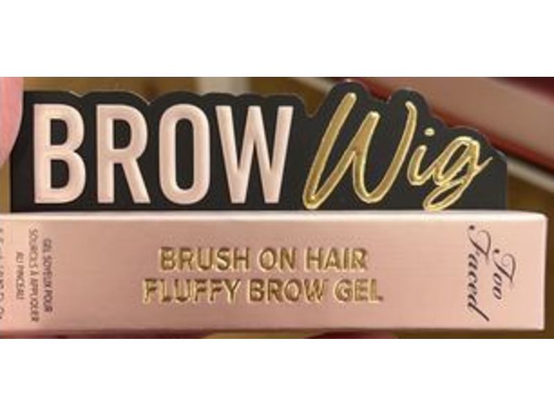 Too Faced Brow Wig Brush On Hair Fluffy Brow Gel, Taupe, 0.19 oz