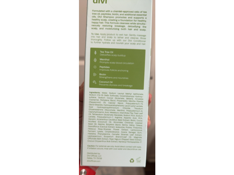 Divi Hydrate + Restore Shampoo, 12 fl oz/354 mL