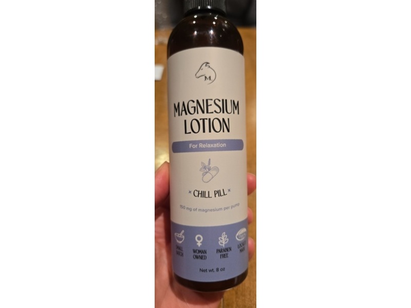 JML Soaps Magnesium Lotion, Chill Pill, 8 oz