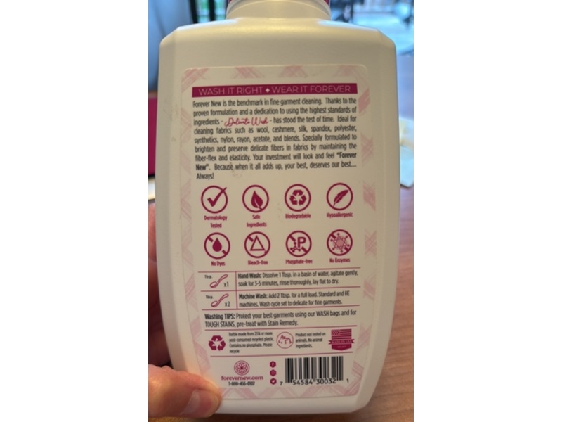 Forever New Delicate Liquid Fabric Care Wash, Original, 32 fl oz/946 mL