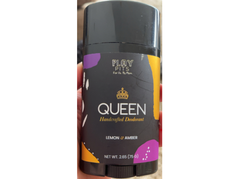 Play Pits Queen Natural Deodorant, Lemon & Amber, 2.65 oz/75 g