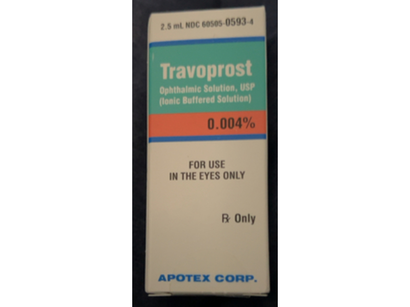 Travoprost Ophthalmic Solution 0.004%, 2.5 mL, Apotex Corp (Rx)