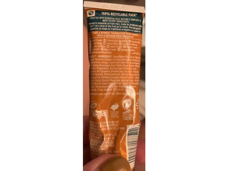 The Body Shop Boost Happy Hand Cream, Mandarin & Bergamot, 1.0 fl oz/30 mL