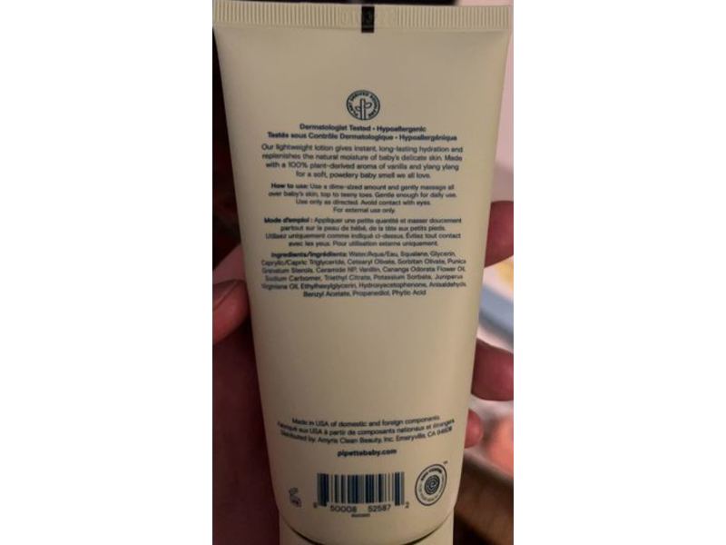 Pipette Baby Lotion, Vanilla + Ylang Ylang, 5.7 fl oz/170 mL