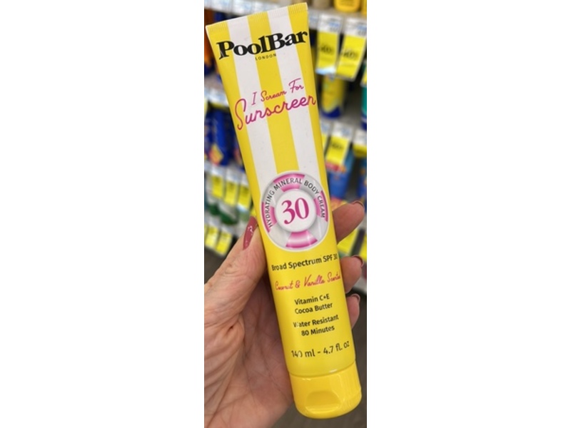 PoolBar London I Scream For Sunscreen, Coconut & Vanilla, SPF 30, 4.7 fl oz/140 mL