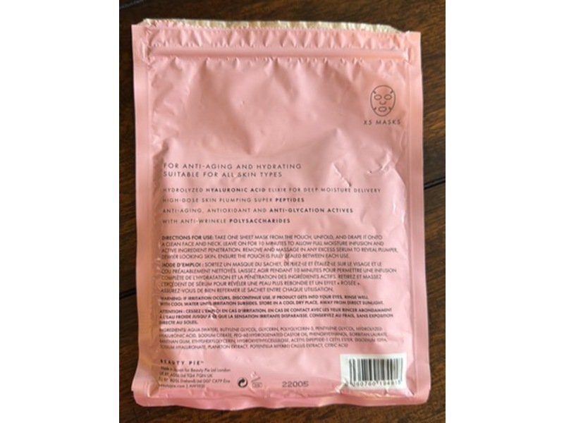 Beauty Pie Triple Hyaluronic Acid Hydra-glow Sheet Mask, 2.13 fl oz/63 mL